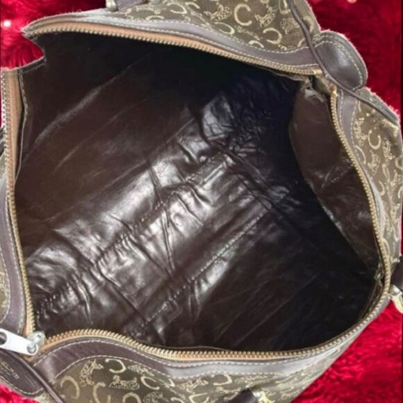Celine Vintage Brown Monogram Boston Bag with COA in EUC - Picture 5 of 12